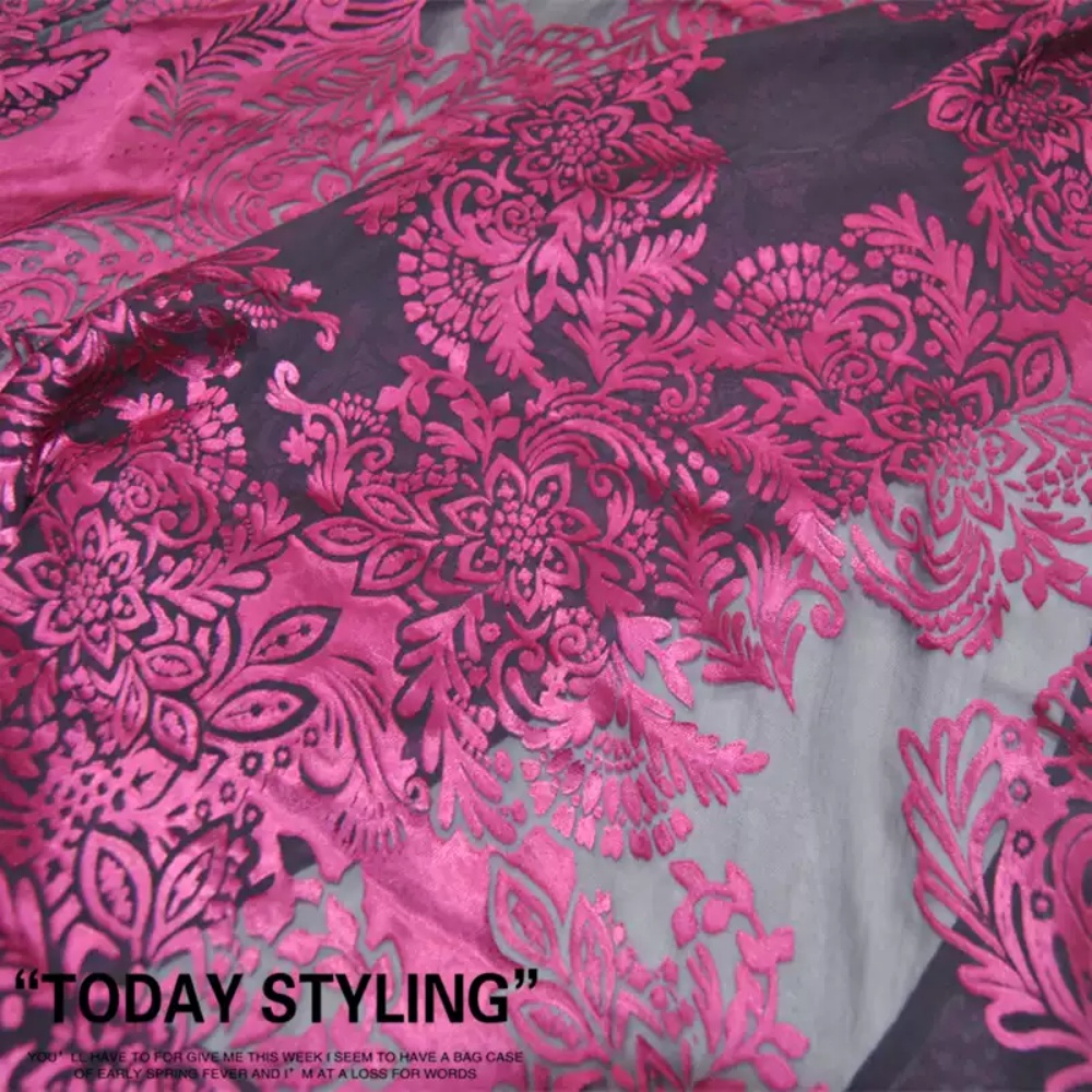 Robe Silk Women - Kain Sutra Burn Out Bernapas dengan