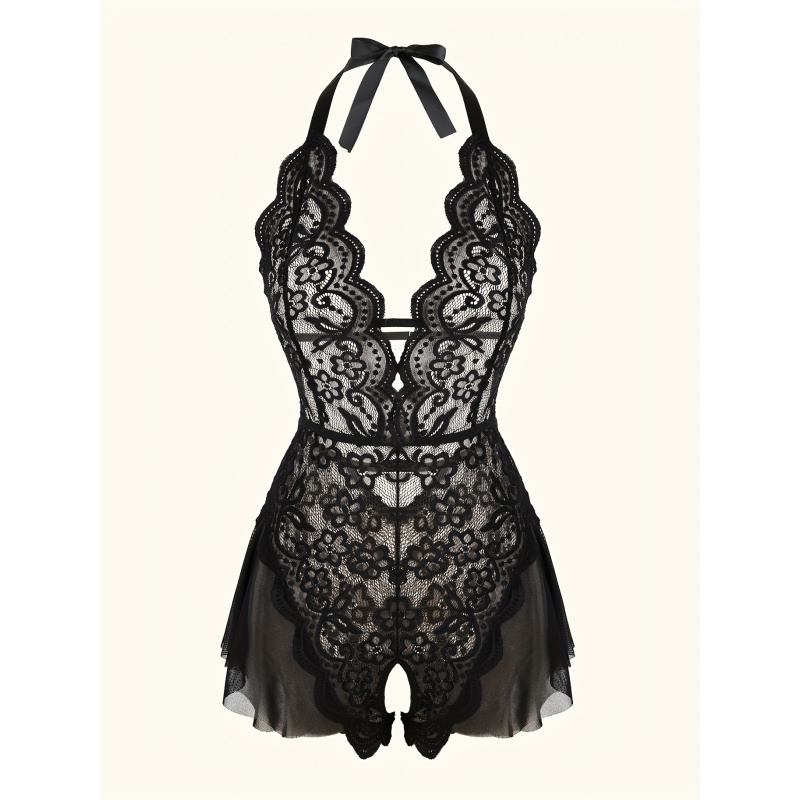Teddy Berbahan Jaring Renda Me - Lace Teddy Lingerie ulasan dan harga