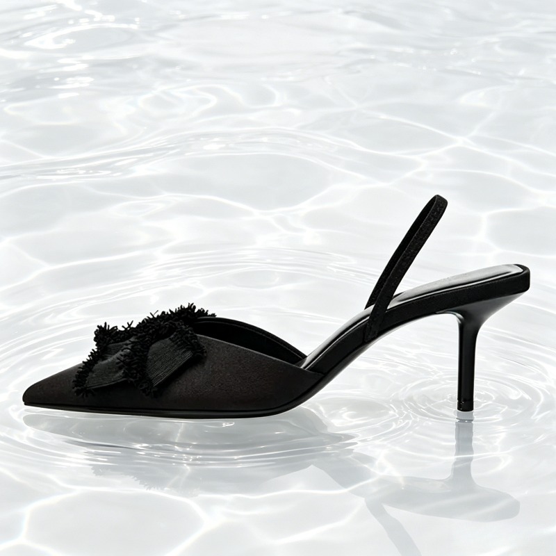 Sepatu Pumps Wanita Hitam Sati - Slip Dress Satin ulasan dan harga